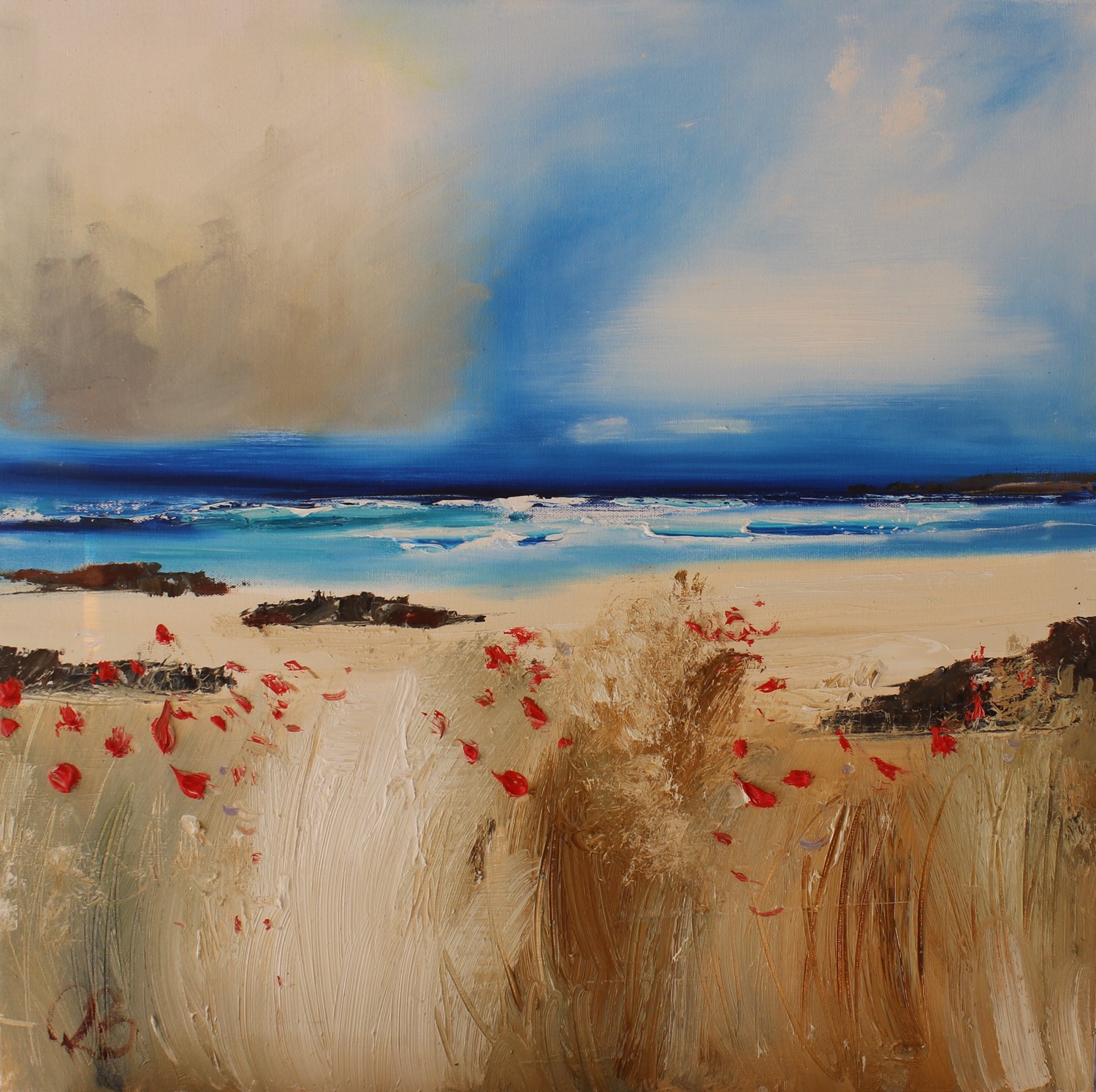'Scattered Poppies by the Beach' by artist Rosanne Barr